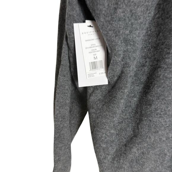 Equipment Madalene Heather Gray 100% Cashmere V-Neck Pullover Sweater Size M - Picture 8 of 10